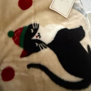 Cozy Cat Blanket with Festive Hat Design